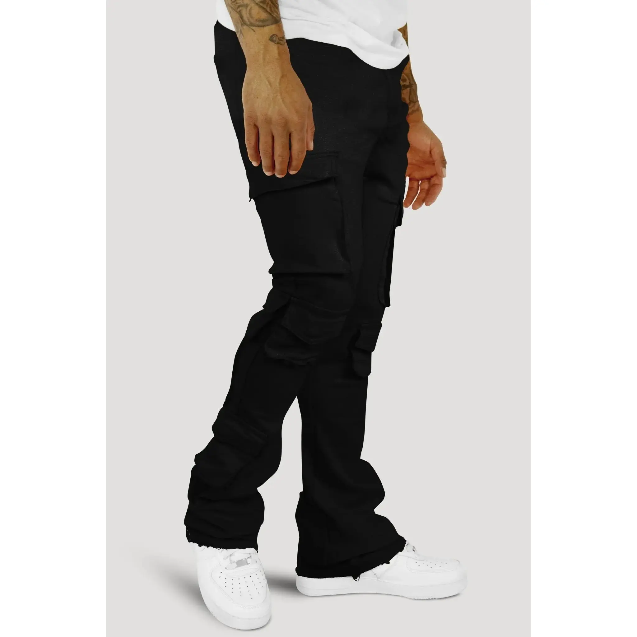 Vortex Cargo Stacked Denim (Black)
