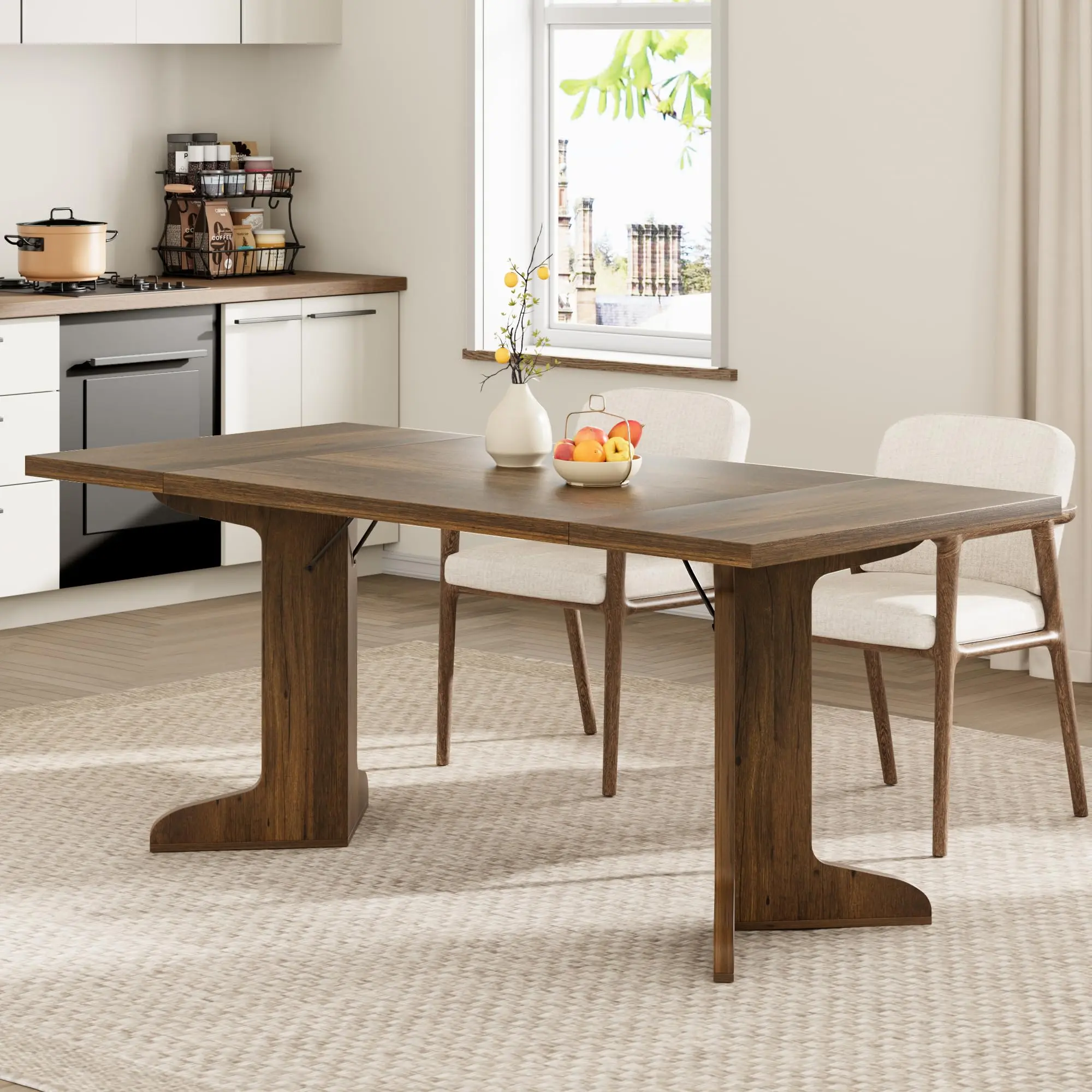 [Football Fan SeasonDeal] New Upgraded 1 P2/PB 30MM false thick panel/footboard, double-sided triamine rectangular dining table-iron foot 2