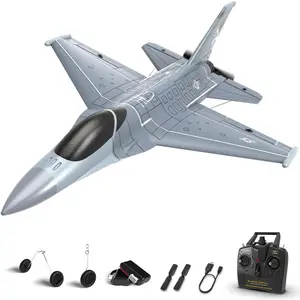 4CH RC Plane 2.4GHz Jet F-16 ghting Falcon RC Airplane ghter Ready to Fly with Xpilot Stabilizer System, One Key Aerobatic Perfect for Adults (Gray)