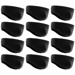 12Pcs Ear Warmers for Women Men Fleece Winter Headband Earmuffs Ear Covers for Jogging Running Hiking Cycling Skiing (Black) - Home Improvement.