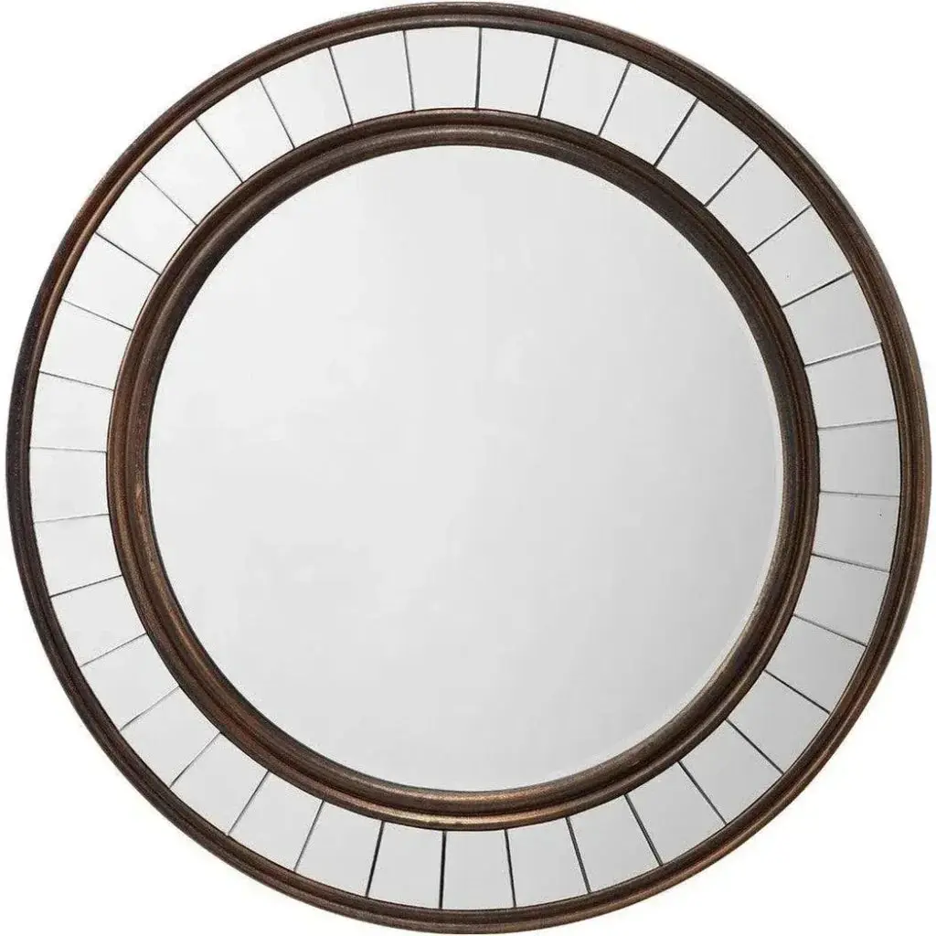 Antique Bronze Wood Coltrane Wall Mirror