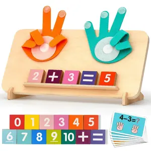 Wooden Arithmetic Learning Board for Aged 3+, Educational Toy with Number Blocks and  Operation Cards, Interactive Addition and Subtraction Cognitive Tool for Early Childhood Development  Number Counting Blocks   tool educational toddler math montessori