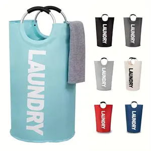 Large Laundry Basket, Dirty Clothes Basket, 1 Count Collapsible Laundry Bag, Freestanding Tall Clothes Hamper, Foldable Washing Bin, Home Organizer for Bedroom, Bathroom