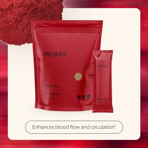 Promix Blood Flow Powder – Circulation & Performance Support – Beet Root + Nitric Oxide – Berry Beets Flavor – 30 Servings