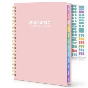 SKYDUE 2026-2027 Teacher Academic Planner Calendar - 8.5"x11", Monthly Tabs, Stickers, Stylish for Back to School Shopping, Office Stationery Organiser