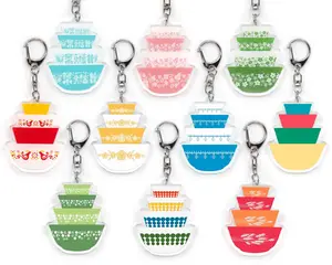 Pyrex-Inspired Mixing Bowl Keychain – Retro Keyring
