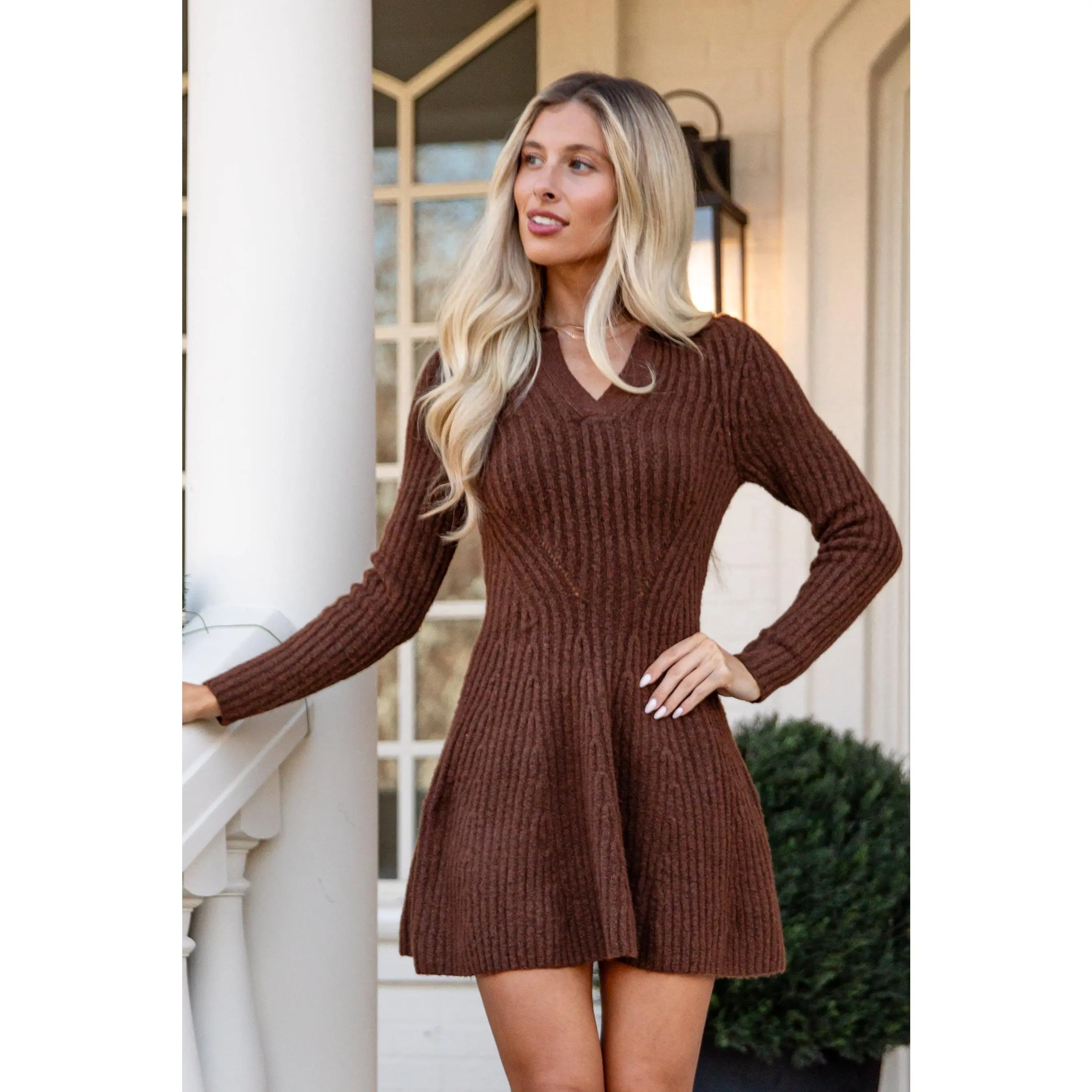 FINAL SALE - Cocoa Crush Chocolate Sweater Dress