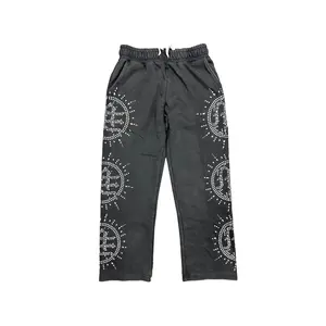 ‘Eclipse’ Grey Acid Wash Rhinestone Sweats