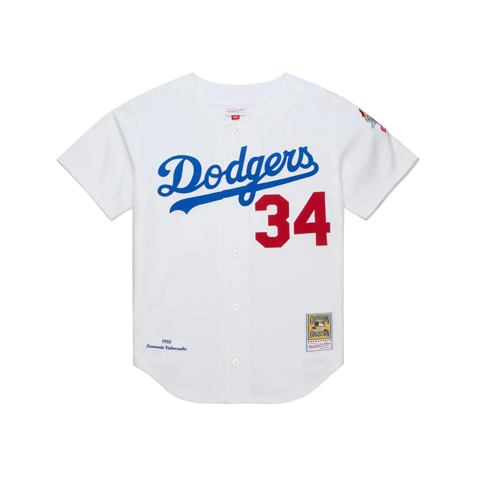 Fernando Valenzuela Los Angeles Dodgers 1990 White Authentic Jersey MLB Throwback Baseball Cooperstown Fan Gear Mitchell & Ness