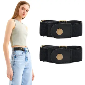 JASGOOD No Buckle Stretch Belt for Women and Men Elastic Waist Belt up to 72 Inches for Jeans Pants