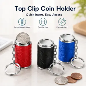 Portable Loose Change Holder Keychain, Mini Fidget Coin Storage Case with Snap Closure, 2-in-1 Daily Carry Accessory for Travel, Bags & Small Gifts