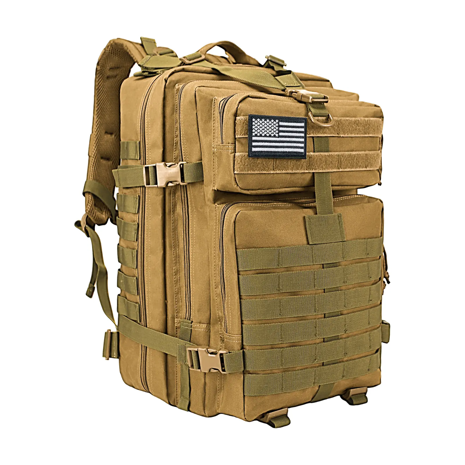 Large Tactical Hiking Rucksack for Adults, Waterproof Military Backpack with MOLLE System & 17-inch Laptop Compartment, Hiking Trekking Rucksack, Outdoor Backpack, Water Resistant Backpack