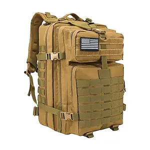 Wolt Large Military Tactical Backpack - 180-Degree Open 3-Day Assault Pack with MOLLE System, Waterproof Bug Out Rucksack, 17-in Laptop Compartment for Hiking, Camping