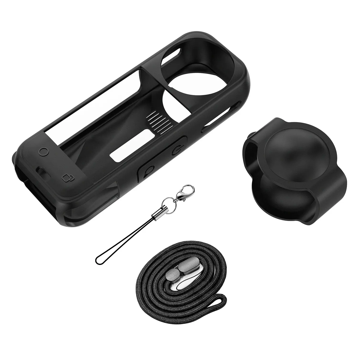 for Insta360 X5 Silicone Protective Cover Case, with Lens Cap & Lanyard, Photography Camera Accessories, Perfect for Outdoor Sports and Holiday Travel, Screen and Lens Protector for X5, Lightweight Design, Ideal Gift for X5 Users