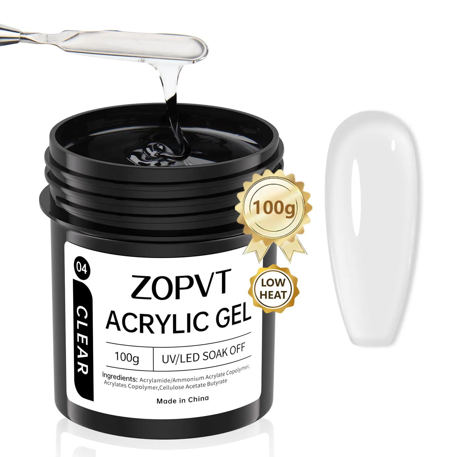 Acrylic Gel Nail Extension Kit, Transparent 100ML Large Capacity, Ideal for Home Manicure & DIY Nail Art Enhancement, Acrylic Overlays