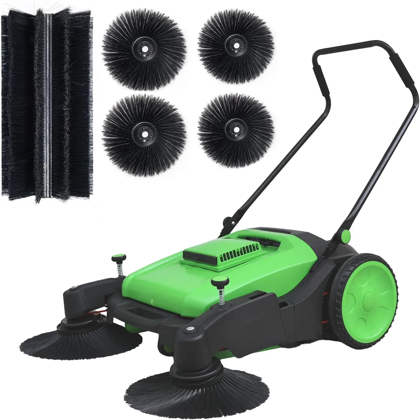Summervibes 43" Walk-Behind Hand Push Floor Sweeper - 15-Gal Large Capacity, Folding Handle, 46000SqFt/Hour Efficiency for Large Area Cleaning in Stores, Farms, Indoor&Outdoor Use, Sweepers