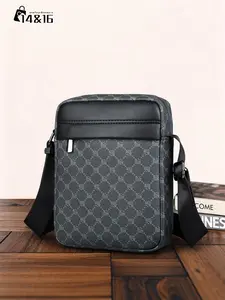 Men's Crossbody Bag Zippered Sling Bag Shoulder Messenger Bag Casual Side Pocket Square Small Item Pouch Multifunctional Commuter Bag Gift for Men Casual Messenger Bags