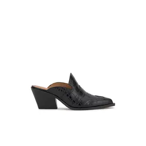 Zurina Heeled Mule in Black - Elegant Footwear with Comfortable Fit and Stylish Design