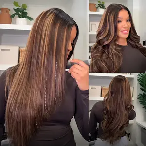 [Exclusive Offer] Wavymy Layered Cut Balayage Highlight Wear Go Glueless 7x5 Lace Pre-Bleached Straight Wigs Pre-pluck 180% Density Human Hair Wigs #DealsForYouDays