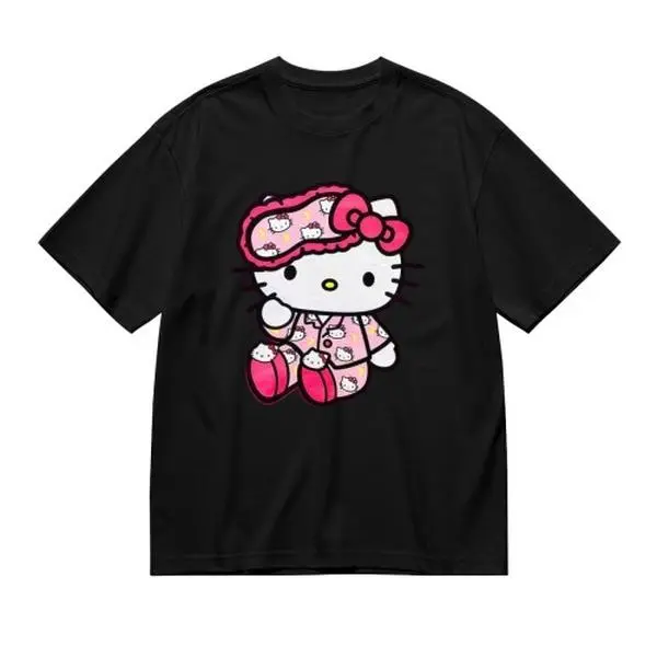 Hello Kitty Short-Sleeve Pajama Top - Sleepwear With Kitty Graphic Print, Ideal For Lazy Lounge Days & Home Hangouts