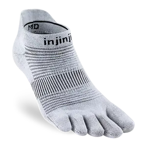 Injinji Men's Run Lightweight No-Show Ultra-Thin Cushioning in Grey