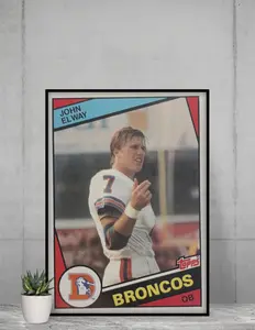 John Elway 1983 Topps Rookie Card 12x17 Poster Denver Broncos
