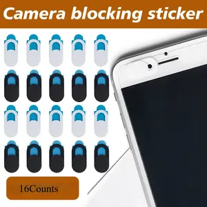 16pcsUltra-Thin Metal Webcam Cover Sticker Anti-Hack Privacy Protector Universal Fit for Phone Computer Camera Lens