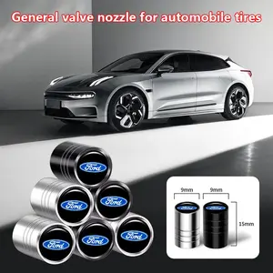 4 Piece Car Metal Tire Valve Stem Caps, Universal Fit, Wear Resistant Rust Proof, Replacement Valve Stems for Ford Focus Fiesta Rangers, Car Parts