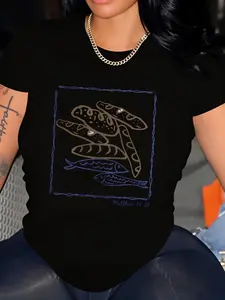 1 Pcs Graphic T Shirt for Women, Short Sleeve Summer Tops, Funny Letter Printed Loose Casual Crew Neck Tees, Summer Tops Five Loaves And Two Fishes Womens Summer Short Sleeve, Shirts Beach Vacation Cutton Clothes,