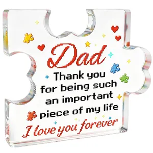 Dad Gifts, Dad Birthday Gift, Gifts for Dad Thanksgiving  Day, Father's Day Gifts, Best Dad Ever Gifts Idea From Daughter Son,Unique Dad's Acrylic Block Puzzle Cool Present