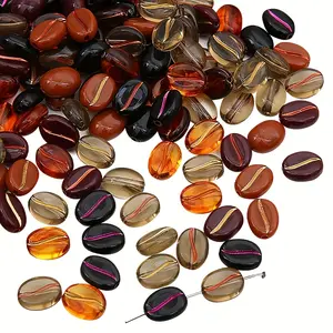 Vintage Acrylic Beads - Bohemian-Style Mixed Coffee Bean Beads, 50/100/150/200pcs for DIY Jewelry Making, Bracelet, Necklace Accessories