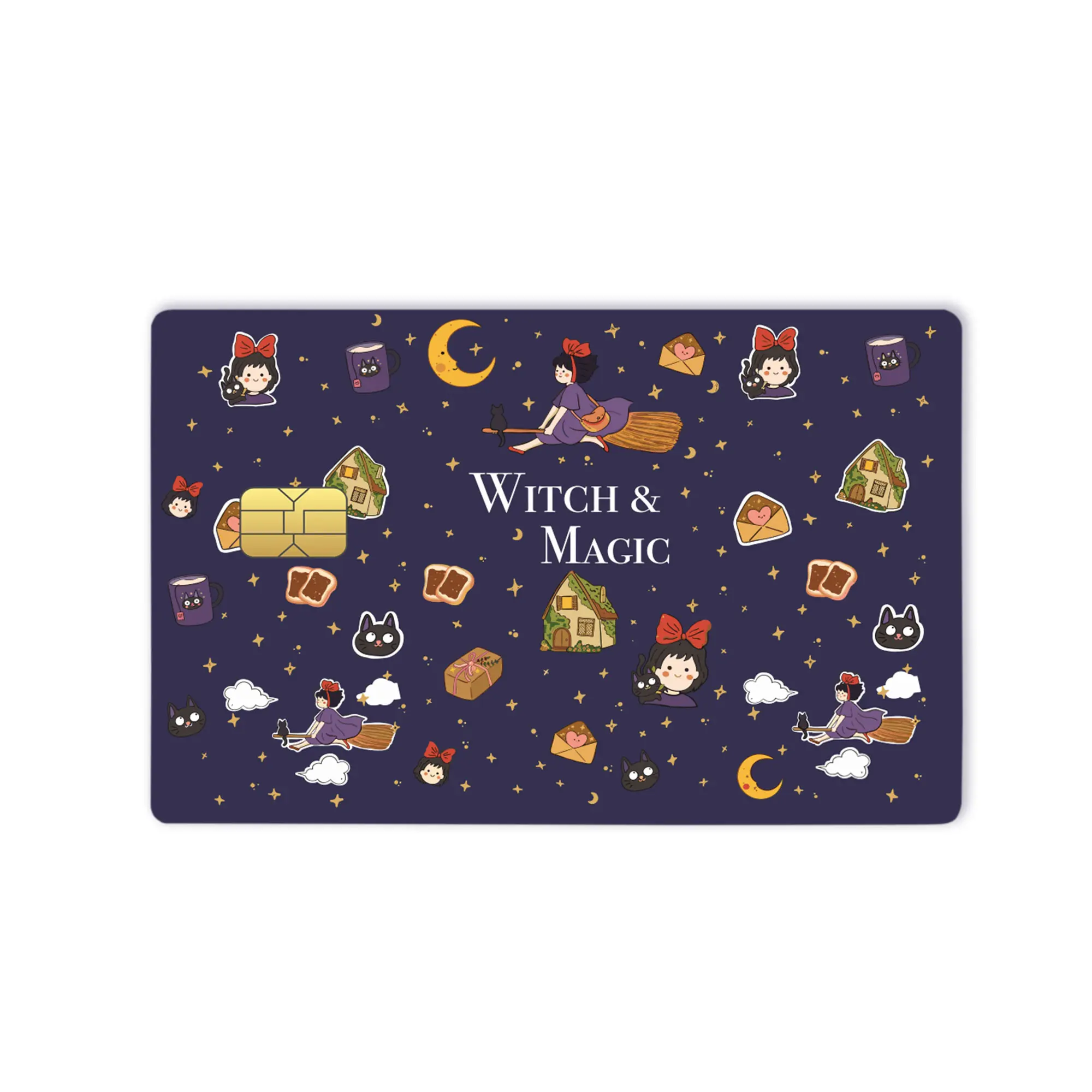 Kiki's Delivery Service Credit Card Skin, Studio Ghibli Kiki and Jiji Debit Cards Wrap