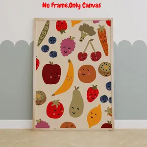Fruit Pattern Unframed Painting, Modern Wall Art, Wall Decor for Home Living Room Bedroom, Home Decor, Room Decor, Bedroom Accessories, Ornaments, Artistic