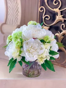 Real Touch Peonies Hydrangeas Centerpiece
