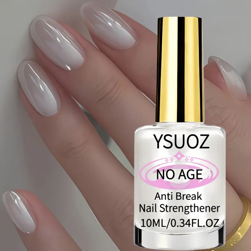 Mother-of-Pearl White Nail Strengthener - No Curing Needed, Smooth Apply, Pearlescent Finish, High Gloss Formula, Manicure Nail Repair Solution for Hands/ft, Everyday & On-The-Go Use, Nail Care