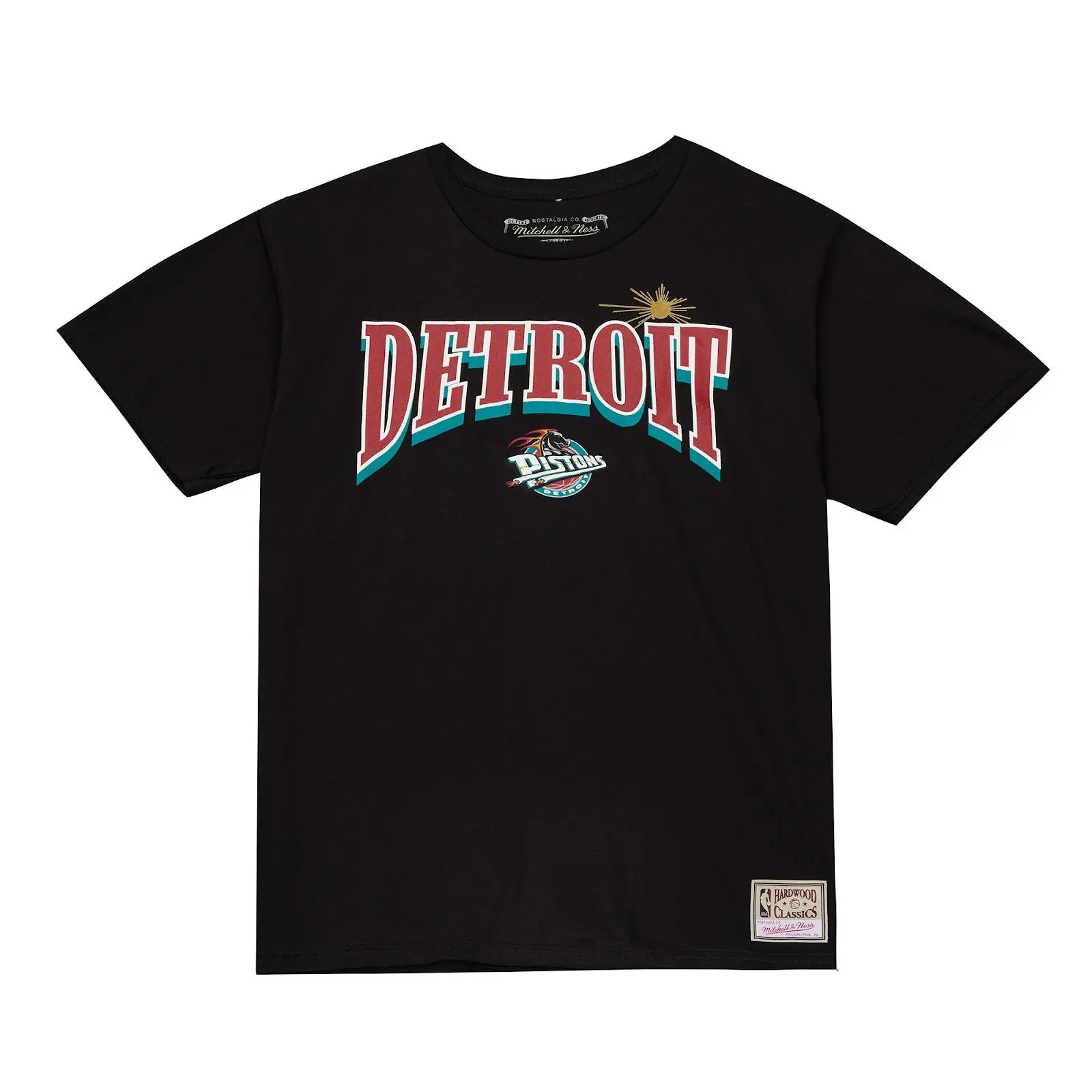 Detroit Pistons Black In the City Wordmark T-Shirt NBA Throwback Tee Graphic Vintage Fan Gear Mitchell & Ness