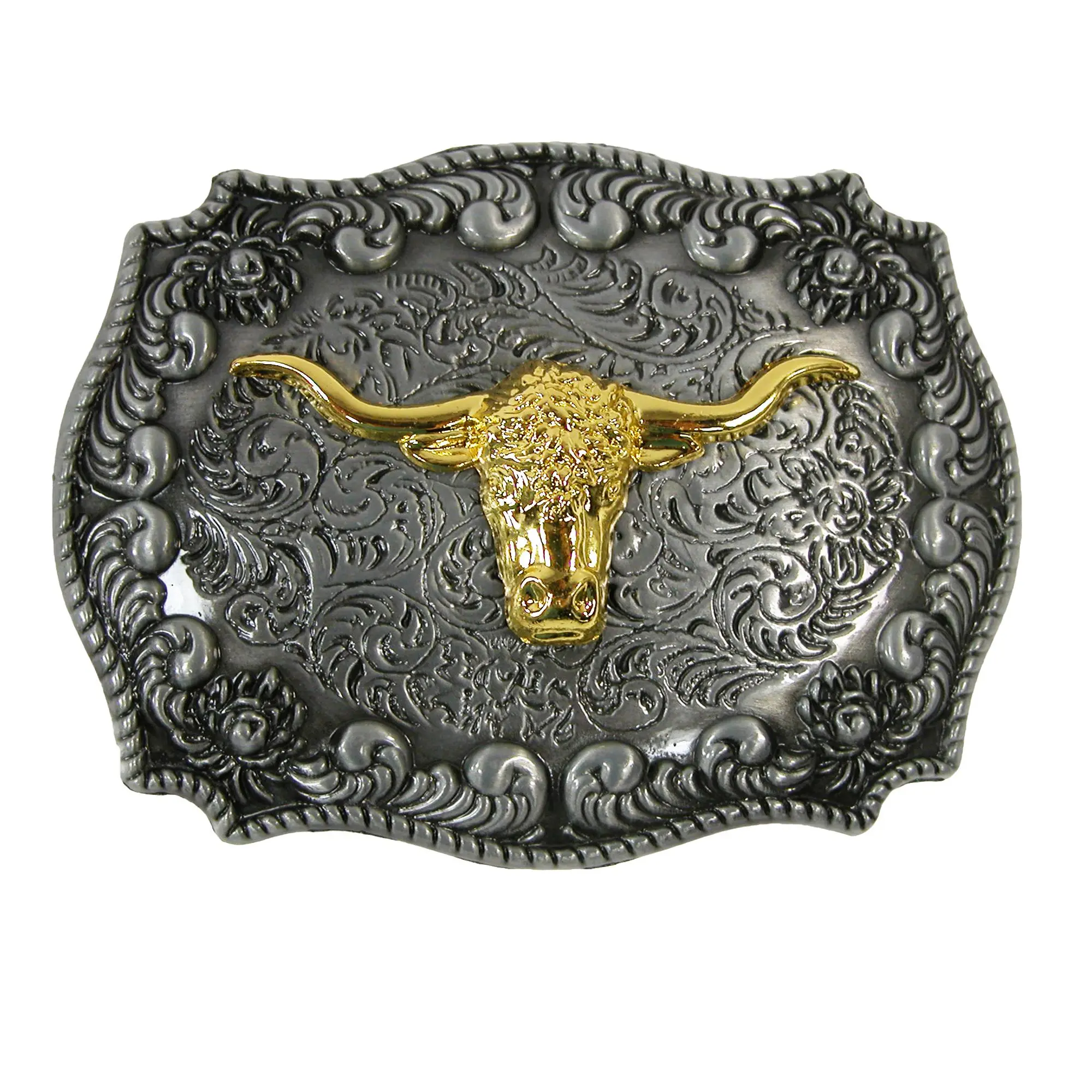 CTM Longhorn Western Belt Buckle, Belt Buckles