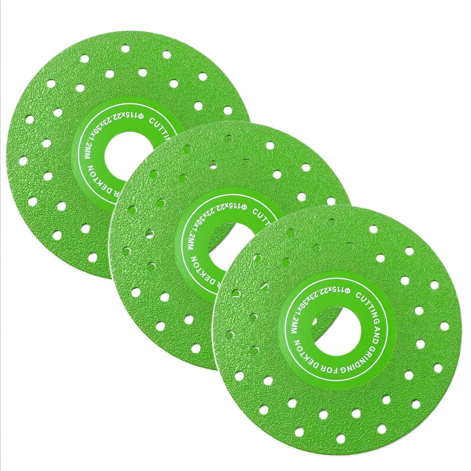 3PCS 4.5" Diamond Cutting Blade for Angle Grinder, Ultra-Thin Multi-Pore Disc for Glass, Porcelain Tile, Ceramic, Marble, Granite & Quartz