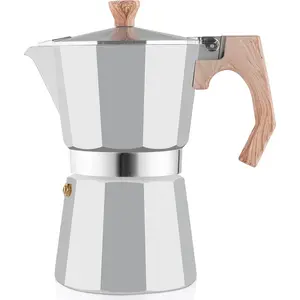 Stovetop Espresso Maker Aluminum Moka Pot 6 Cups Cuban Coffee Maker Stovetop Coffee Maker Moka Italian Espresso
