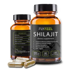 Shilajit Capsules Pure Himalayan - 500mg, 60 Count - 100% Organic Energy - Rich in Fulvic & Humic Acids - Natural Supplement for Vitality, Stamina & Cognitive Support - for Men & Women