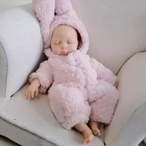 Ultra-Realistic Silicone Reborn Baby Doll - 6-12 in Full Soft Silicone Body & Limbs, Squishy Doll, Soft Stuffed Figure, 3+ Age Kids' Gift, Cute Newborn-Size Decoration