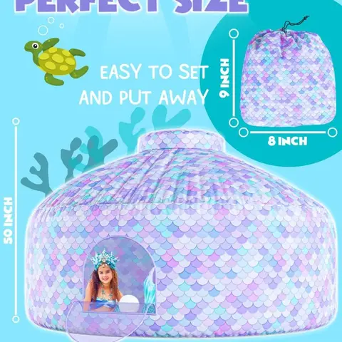 Skywin Air Tent for Kids (77” x 50”) Builds in 30 Sec, Toddler Tents Indoor for Imaginative Play, Spacious Kids Forts Indoor Playhouse for Boys & Girls Ages 3-14 (Fan Not Incl) (Forest Fort)