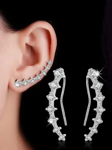 Cubic Zirconia Earrings Set, Hypoallergenic Seven Star Diamond Studs, 7 Crystal Clip-On Earrings, Shimmering Jewelry for Women