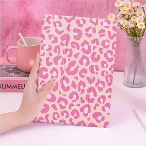 Case for iPad for Apple iPad Protective Cover Leopard Print Pink Suitable for iPad 9 Protection 2021 Side Sticker Stand Tablet Shell iPhone 10.2 Inch Cartoon Air5 with Pen Slot12.9 Transparent Anti-Drop Pro11/Air4th /air 5th 10.9-inch