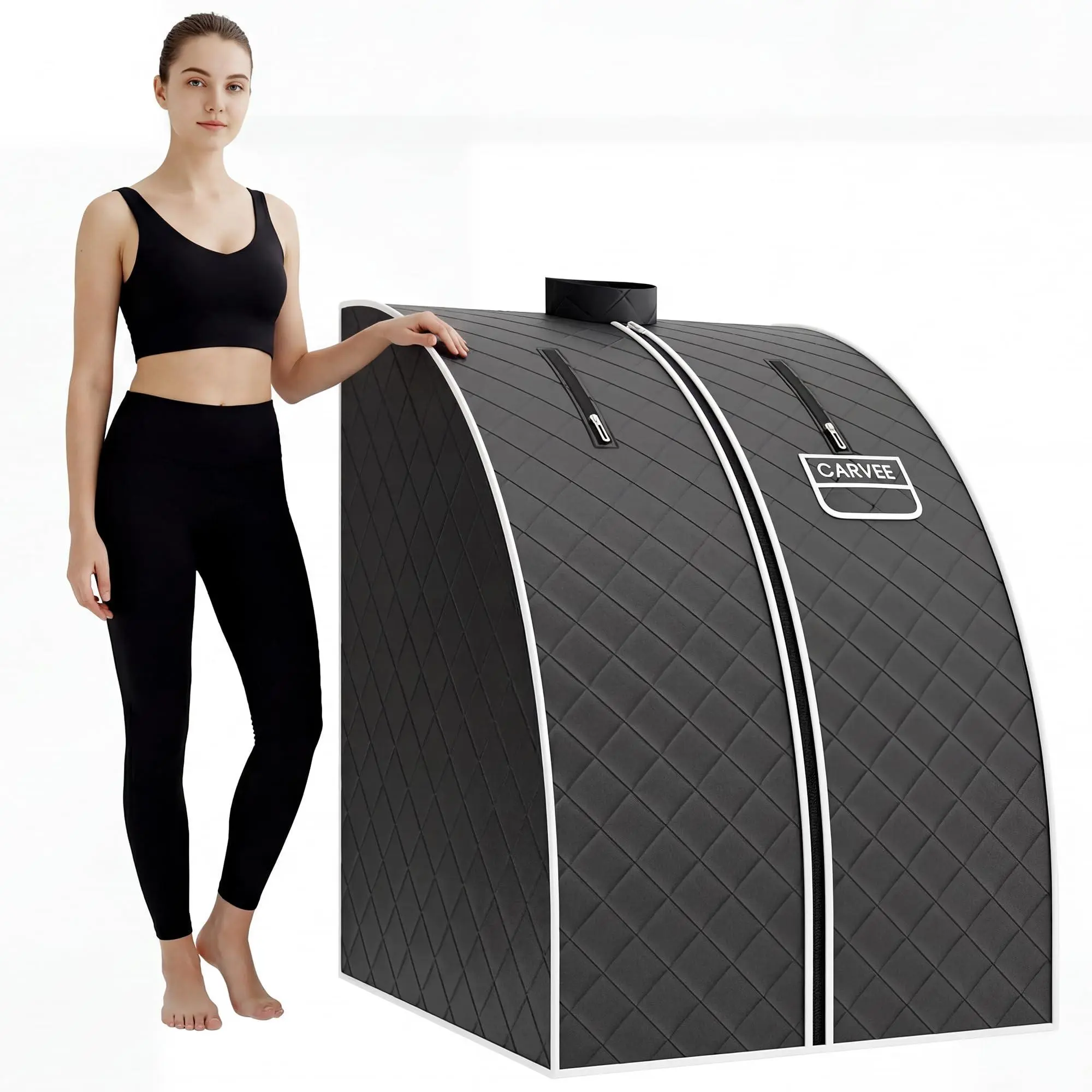 Portable Steam Sauna,Portable Infrared Sauna with 1000W Steamer, Home Steam with 5-Layer Waterproof, 600D Encrypted Fiber, Easy Setup Quick Heat-Up Foldable Sauna for Home Spa (Grey)