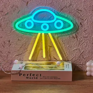Alien Neon Light Lamp, USB Powered Bedroom Decorative Lighting, Cartoon Style Children Room Decoration, On-Off Switch Included