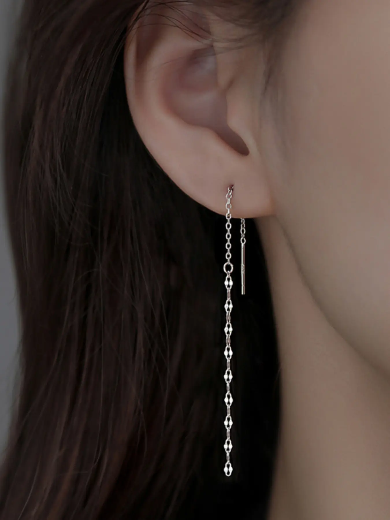 Fashion chain earrings long ear line, stainless steel earrings for women & girls, ear loops, jewelry gifts suitable for daily wear