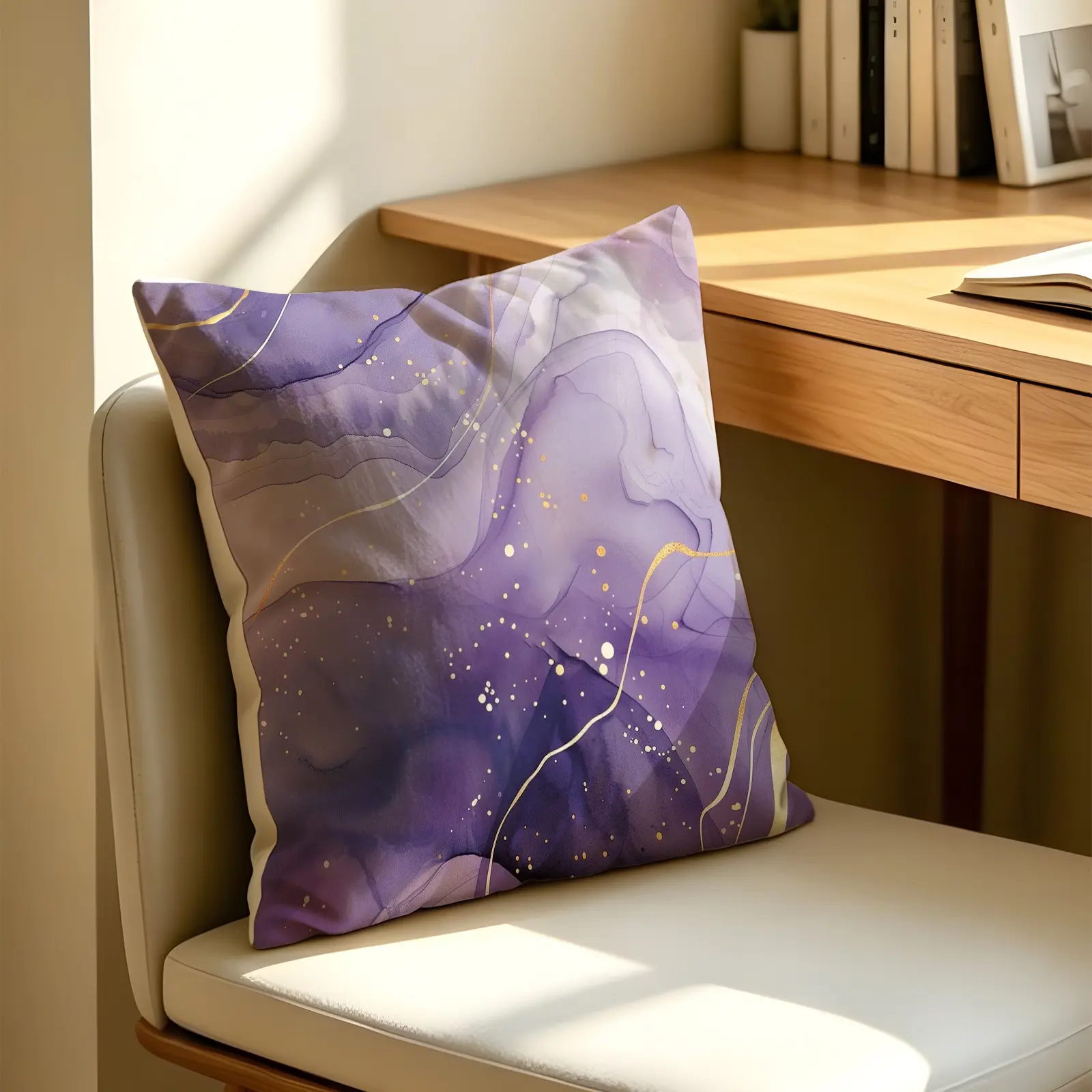 Purple Marble Print Throw Pillow, Soft Breathable Comfortable Skin-Friendly, Suitable for All People, Decorative Cushion for Bedroom Living Room, Ideal Gift Choice