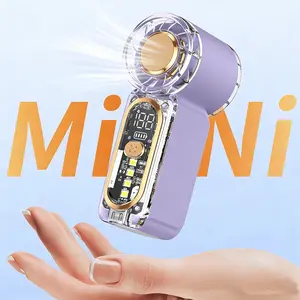 Portable Handheld Fan, USB Rechargeable Fan with Speed Adjustment, Mini Fan with Digital Display, Home and Outdoor Use, Multifunctional Fan