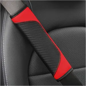 2 count  Seat Belt Cover, Carbon Fiber Seatbelt  Protection, Soft  Seat Belt Strap Cushion Protect Your  and ,  Accessories Seat Belt Pad for   (Red)
